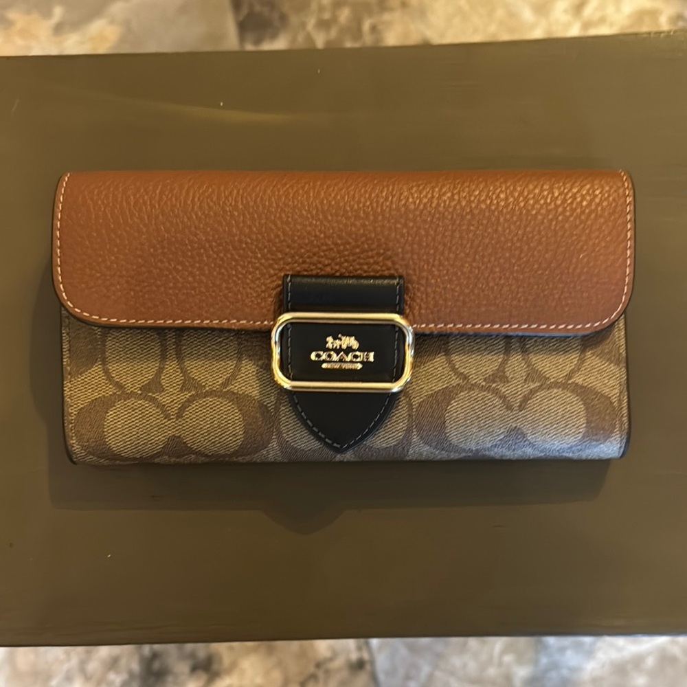 Coach Brown and Tan Signature Wallet
